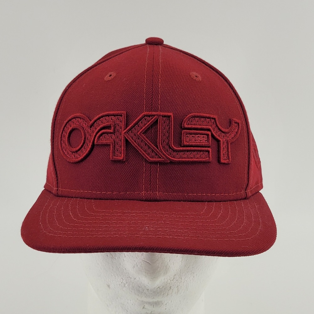 Oakley‎ Hat Mens OSFM Red New Era 9FIFTY Original Fit Snapback Flat Brim Cap